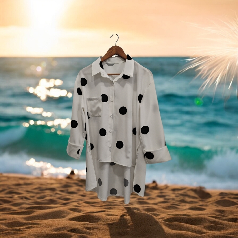 🩷 Polka Dot Tunic Blouse